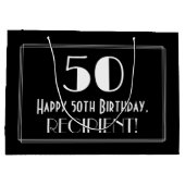 50ste verjaardag: Art Deco geïnspireerde stijl "50 Groot Cadeauzakje (Achterkant)