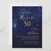 50ste verjaardag Avondhemel Astrale gouden sterren Kaart (Voorkant)