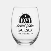 50ste verjaardag beperkte perfectie 1974 wijnglas zonder voet (Voorkant)
