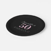 50ste verjaardag Black Pink Papieren Bordje (Gekanteld)