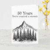 50ste verjaardag Black & White Mountain Summit Kaart (Gele Bloem)