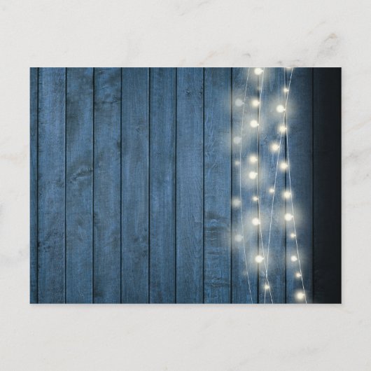 50ste verjaardag Blauw Rustieke bloemen save the d Briefkaart (Achterkant)