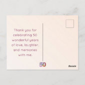 50ste verjaardag Bloemen bedankt 50 jaar feest Briefkaart (Achterkant)