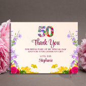 50ste verjaardag Bloemen bedankt 50 jaar feest Briefkaart