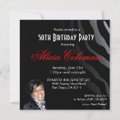 50ste verjaardag Bombshell Luipaard Cocktailparty Kaart (Achterkant)