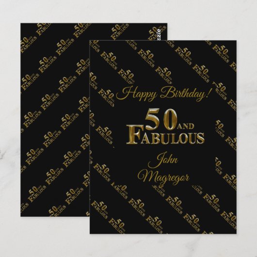 50ste verjaardag  briefkaart (Voorkant / Achterkant)