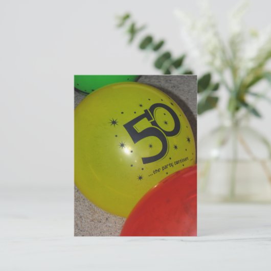 50ste verjaardag Briefkaart (Staand voorkant)