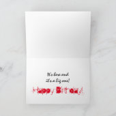 50ste verjaardag, broeder, rode, witte tekst op zw kaart (Binnen)