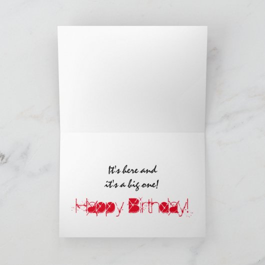 50ste verjaardag, broeder, rode, witte tekst op zw kaart (Binnen)