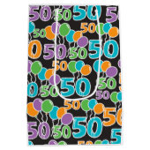 50ste verjaardag cadeau tas medium cadeauzakje (Achterkant)