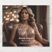 50ste verjaardag Champagne Label Sparkling Wijnetiket (Enkel label)