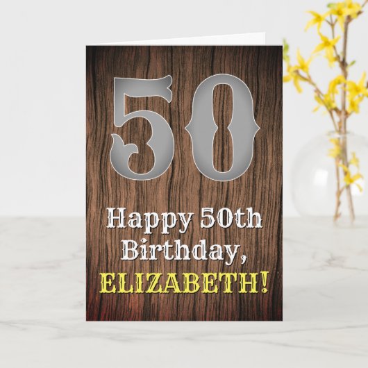 50ste verjaardag: Country Western geïnspireerd uit Kaart (Gele Bloem)