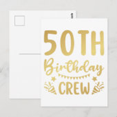 50ste verjaardag Crew 50 Feest Crew Briefkaart (Voorkant / Achterkant)