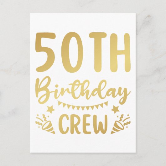 50ste verjaardag Crew 50 Feest Crew Briefkaart (Voorkant)