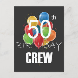 50ste verjaardag Crew 50 Feest Crew Groep Briefkaart
