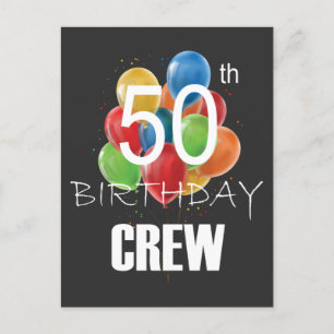 50ste verjaardag Crew 50 Feest Crew Groep Briefkaart