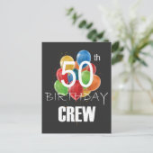 50ste verjaardag Crew 50 Feest Crew Groep Briefkaart (Staand voorkant)