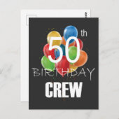 50ste verjaardag Crew 50 Feest Crew Groep Briefkaart (Voorkant / Achterkant)