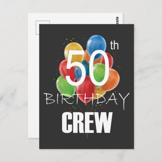50ste verjaardag Crew 50 Feest Crew Groep Briefkaart (Voorkant / Achterkant)