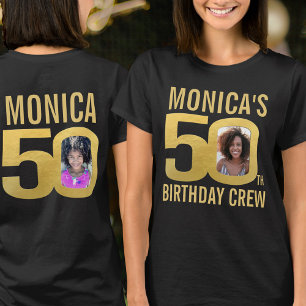 50ste verjaardag crew aangepaste naam foto leuk  t-shirt