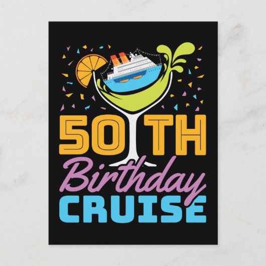 50ste verjaardag cruise briefkaart (Voorkant)