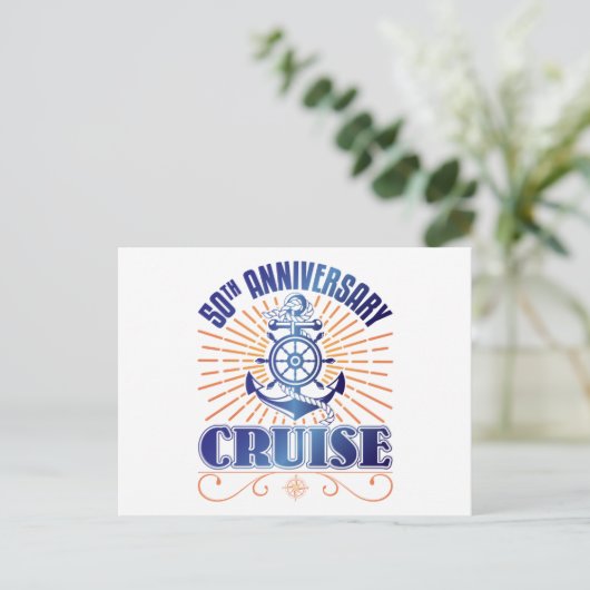 50ste verjaardag cruise briefkaart (Staand voorkant)