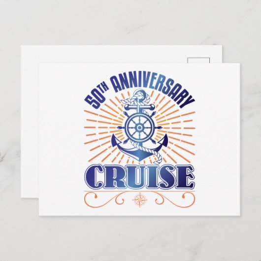 50ste verjaardag cruise briefkaart (Voorkant / Achterkant)
