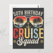 50ste verjaardag Cruise Squad Familie Matching Briefkaart (Voorkant / Achterkant)