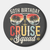 50ste verjaardag Cruise Squad Familie Matching Cir Magneet (Voorkant)
