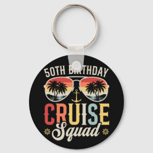 50ste verjaardag Cruise Squad Familie Matching Cir Sleutelhanger