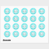 50ste verjaardag Dank u Turquoise Winter Ronde Sticker (Vel)