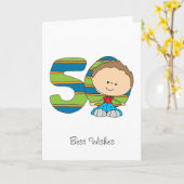 50ste Verjaardag - de kaart van Groeten - Jongen (Gele Bloem)