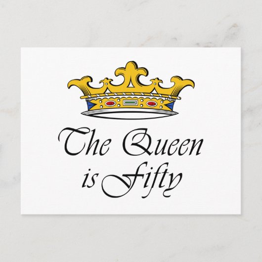 50ste verjaardag De koningin is 50! Briefkaart (Voorkant)