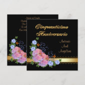 50ste verjaardag diner uitnodiging, Italiaans Kaart (Voorkant / Achterkant)