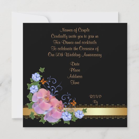 50ste verjaardag diner uitnodiging, Italiaans Kaart (Achterkant)