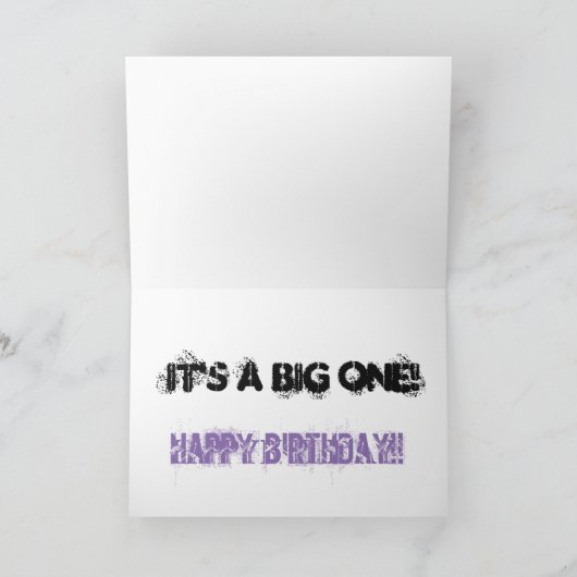 50ste verjaardag dochter, zwart & mauve tekst, wit kaart (Binnen)