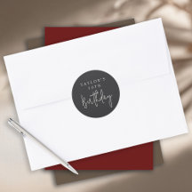 50ste Verjaardag Eenvoudig Minimalistisch Plat Zwa