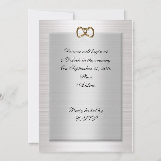 50ste verjaardag Eetuitnodiging elegant Kaart (Achterkant)