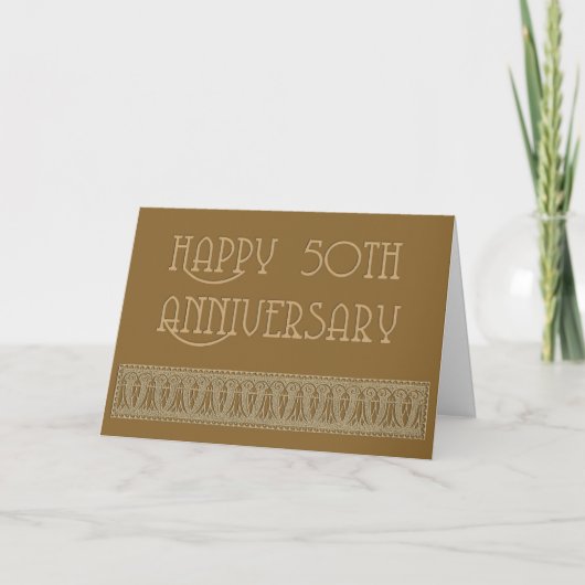 50ste verjaardag elegant kaart (Voorkant)