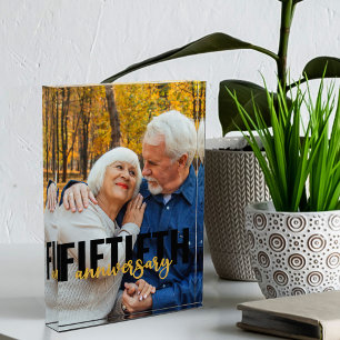 50ste verjaardag extra grote typografie-overlay fotoblokken