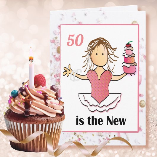 50ste verjaardag Fabulous Funny Woman Cartoon Kaart