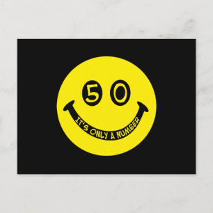 50ste verjaardag Face, het is maar een getal! Briefkaart
