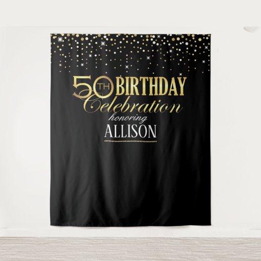 50ste verjaardag feest foto achtergrond wandkleed (Voorkant)