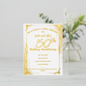 50ste verjaardag Folie uitnodigingskaart Folie Uitnodiging Briefkaart (Staand Voorkant)