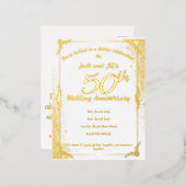 50ste verjaardag Folie uitnodigingskaart Folie Uitnodiging Briefkaart (Voorkant / Achterkant)
