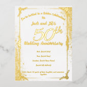 50ste verjaardag Folie uitnodigingskaart Folie Uitnodiging Briefkaart (Voorkant)