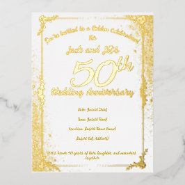 50ste verjaardag Folie uitnodigingskaart Uitnodiging Briefkaart