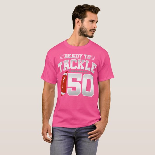 50ste verjaardag Football verjaardagsfeest 50ste v T-shirt (Voorkant volledig)