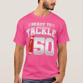 50ste verjaardag Football verjaardagsfeest 50ste v T-shirt (Voorkant)