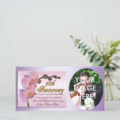 50ste verjaardag foto Bedankt Pink Orchids (Staand voorkant)